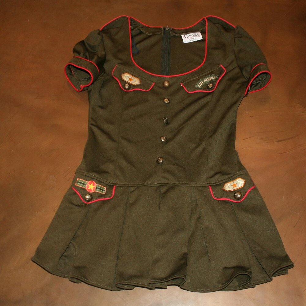 Angel's Flight Army Military Green Dress Up XL Halloween Adult Costume Charades - Picture 3 of 6